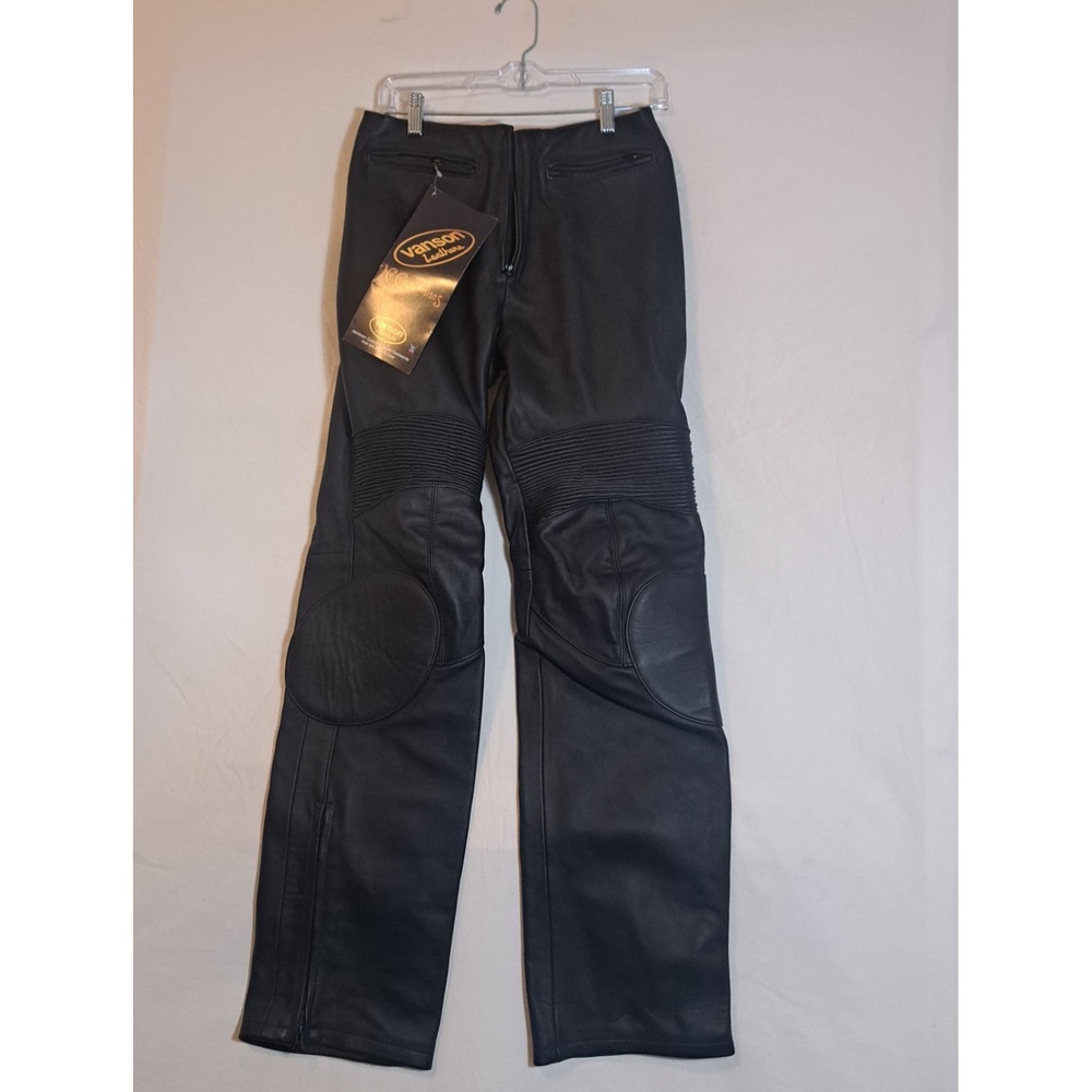 Harley Davidson x Vanson Black Leather Pants Moto Trouser Womens Size 6 $895 NWT